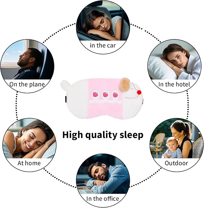 PERFECTSIGHT Sleep Eye Masks, Cute Sleep Eye Cover Lightweight Adjustable - Image 6