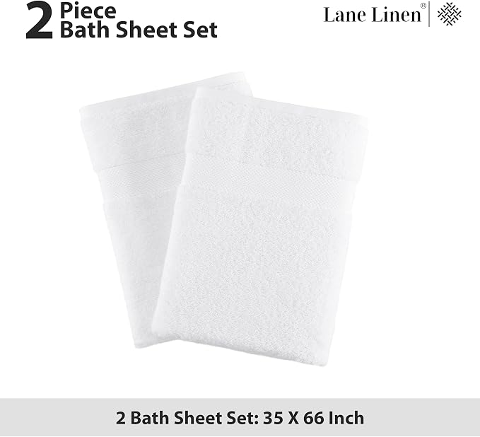 LANE LINEN 100% Ring Spun Cotton Bath Sheets - Image 5