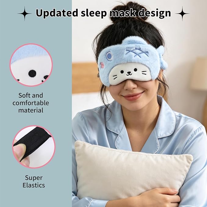 PERFECTSIGHT Sleep Eye Masks, Cute Sleep Eye Cover Lightweight Adjustable - Image 4