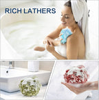 Yoget Bath Loofah Sponge, 4 Color 60G Loofah Exfoliating Body Scrubber - Image 4