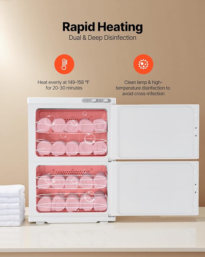 VEVOR Hot Towel Warmer, 46L Large Capacity 2-Tier Towel Warmer Cabinet - Image 2