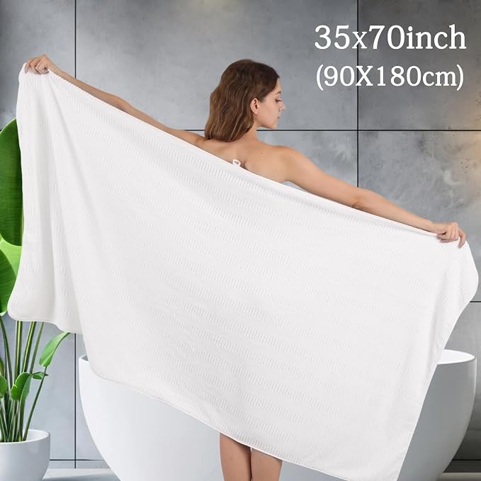 Ycosy 4 Pack Extra Large Microfiber Bath Towels Set, 35x70 inches, Less Lint - Image 2