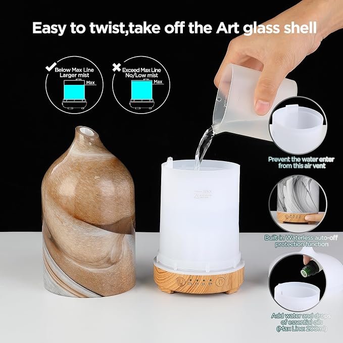 Essential Oil Diffuser Hand Blown Glass Aromatherapy Diffuser - Image 7
