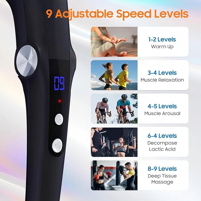 Massage Gun with 10 Replacement Heads, Massage Gun with Heat, Back Massager - Image 2