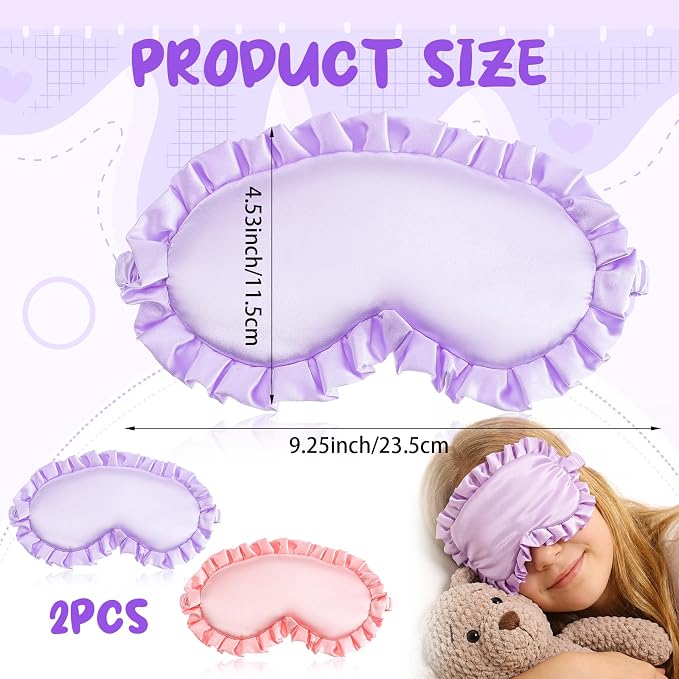 2 Pcs Silk Eye Mask with Adjustable Strap, Ultra Soft Sleep Mask Eye Cover - Image 2