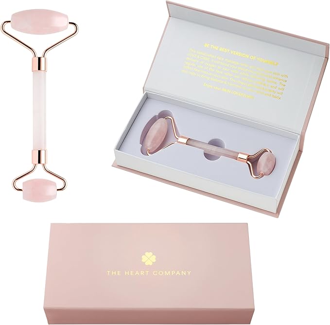 THE HEART COMPANY | Premium Rose Quartz Face Roller | Face Roller Skin Care by THEHEARTCOMPANY