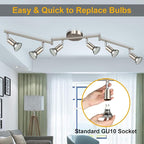 Ascher 6-Light LED Track Lighting Kit, Flexibly Rotatable Light Heads, 6 Way - Image 4