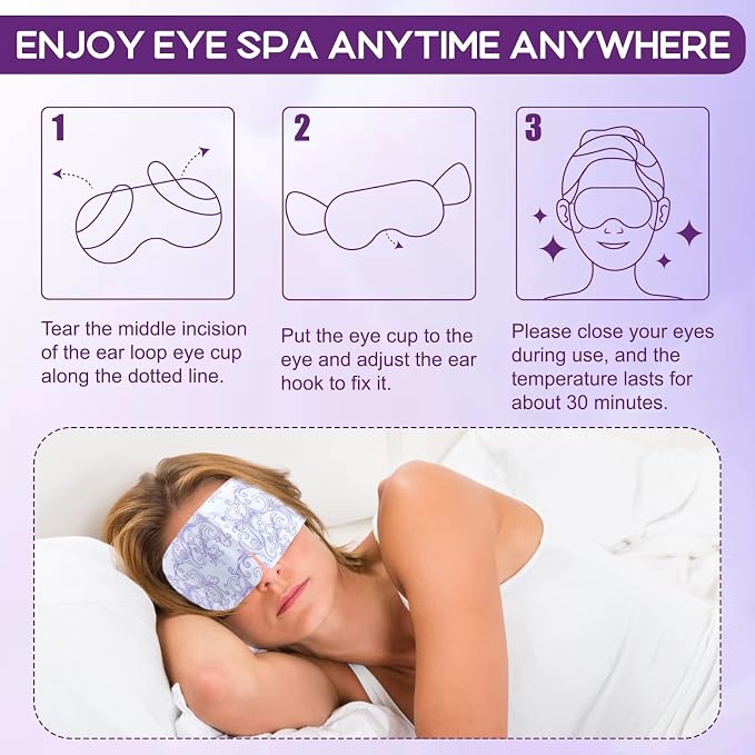 XPCARE 24 Pack Steam Eye Masks for Dry Eyes, Self Heated Steam Warm Eye Mask - Image 4
