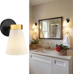 1-Light Bathroom Wall Sconce, HWH Black and Gold Wall Sconce - Image 8