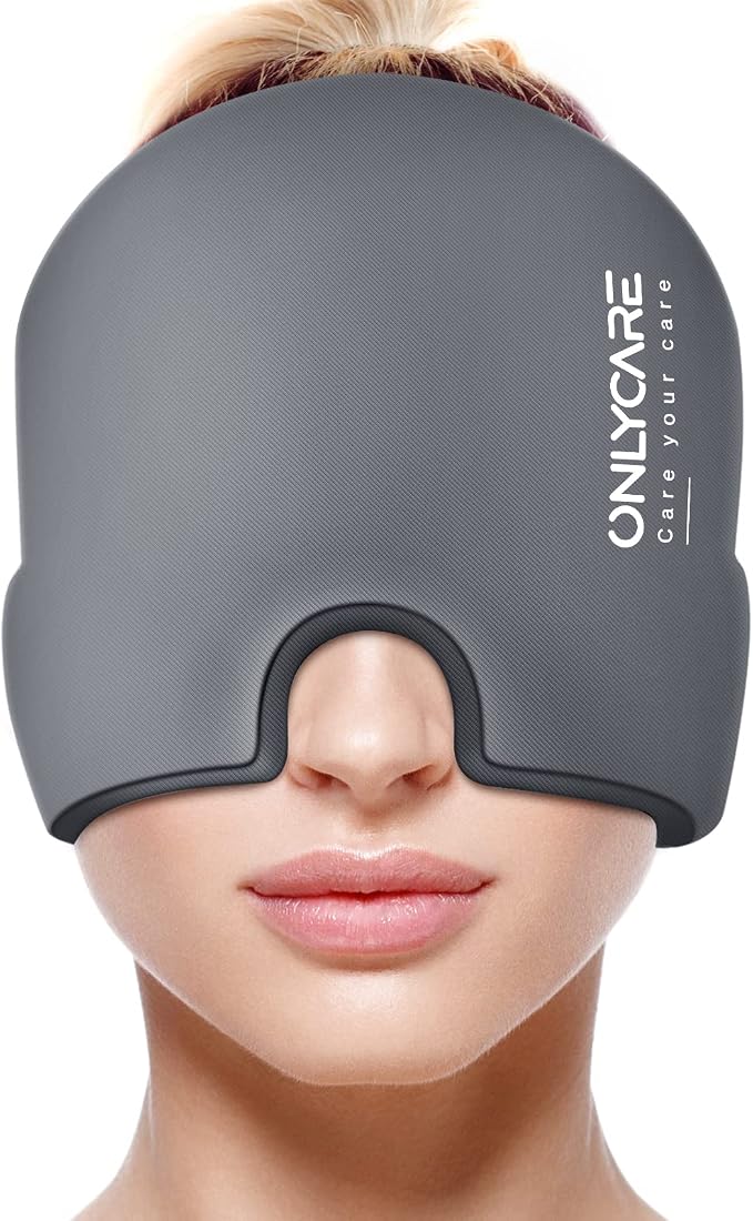 ONLYCARE Migraine Relief Cap, Soothing Migraine Mask, Upgraded Odorless Gel Ice by ONLYCARELLC