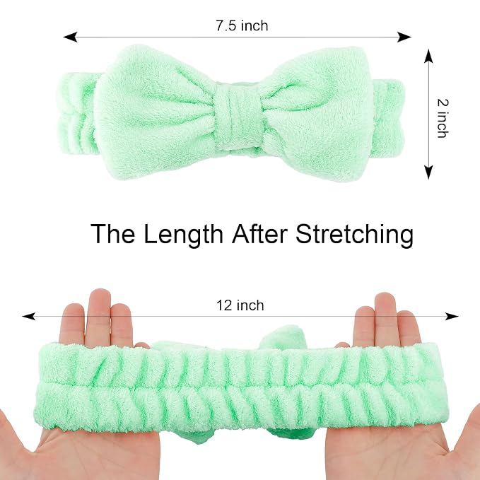 Casoty 10 Pcs Green Face Wash Headbands, Spa Gifts - Image 7