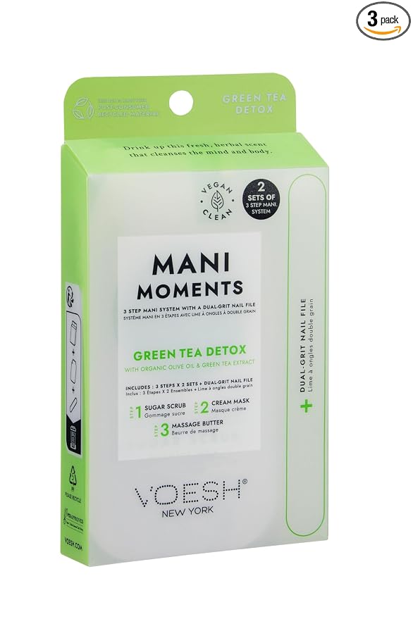 VOESH Mani Moments, Two Sets of Mani in a Box 3 Step + Nail File, Manicure Kit by VOESHNewYork