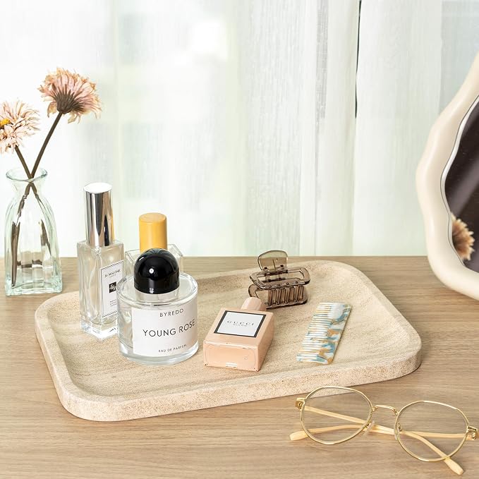 Karibiber Marble Vanity Tray, Bathroom Tray Countertop, Decorative Dresser - Image 8
