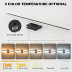 JUSHENG Black Vanity Lights for Bathroom, 5CCT Dimmable Bathroom Lights Over - Image 2