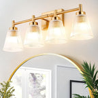 OCIOC 4-Light Bathroom Vanity Light, Burshed Gold Bathroom Light - Image 2