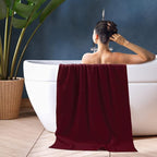 BOUTIQUO 100% Cotton 2 Pack Bath Towel Set 28x55, Eco-Friendly Large Bath Towels - Image 5