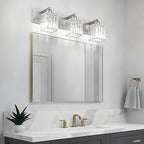 Aipsun Brushed Nickel Vanity Light Bathroom Lighting Fixtures 3 Light Crystal - Image 5