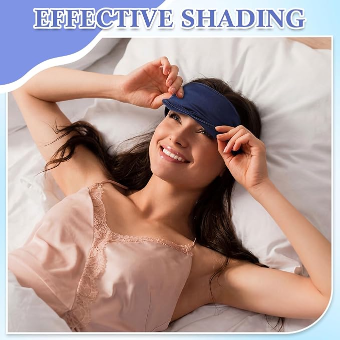 Cutecrop 12 Pcs Silk Sleep Masks Soft Satin Eye Masks - Image 7