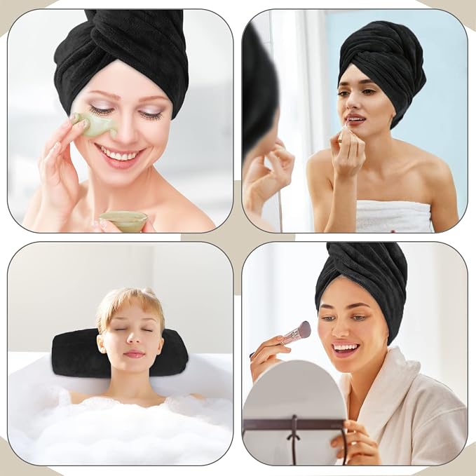 SUNLAND Microfiber Hair Towels Anti Frizz Hair Drying Towel Super Absorbent - Image 3