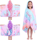 Peryiter 2 Pcs Mermaid Hooded Beach Towel Quick Dry Towels Swimming Bath Shower by Peryiter