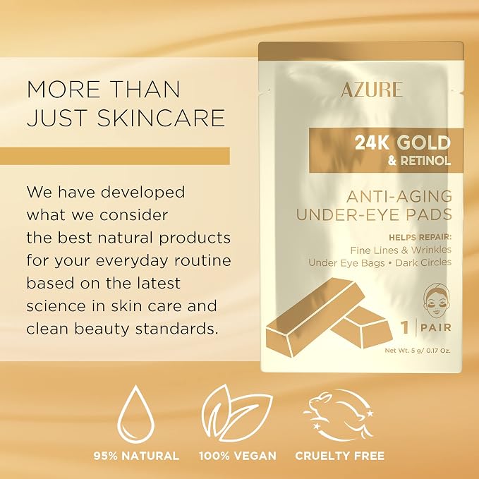 Azure Cosmetics 24K Gold & Retinol Anti Aging Under Eye Patches - Image 5