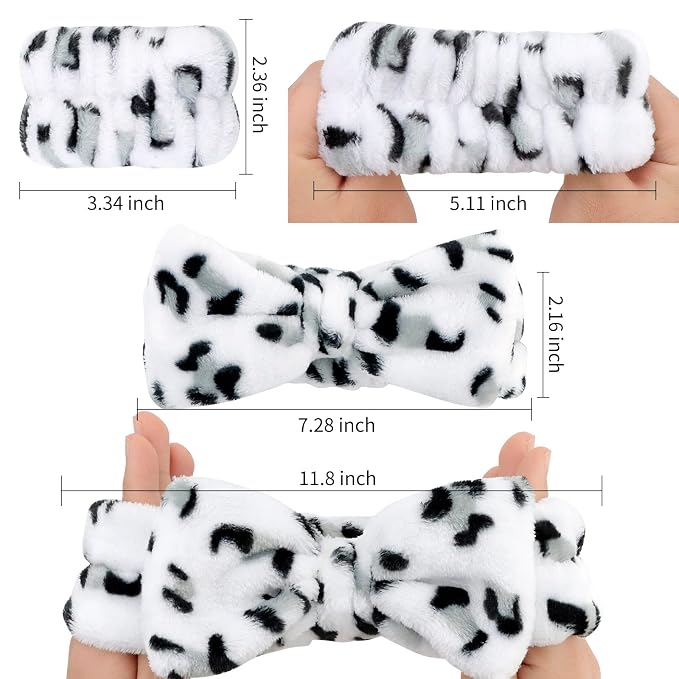 WHAVEL 6PCS Spa Headband and Wristbands Set, Face Wash Headband Wrist Bands - Image 2