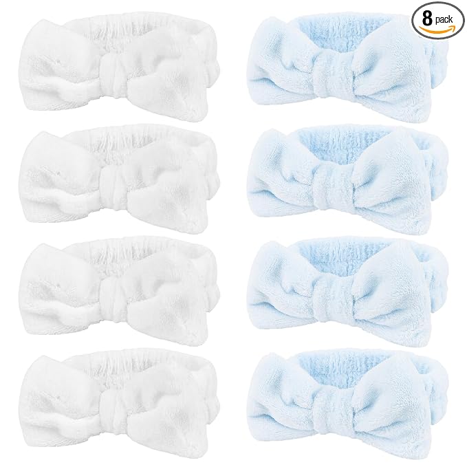8 Pack Spa Headband for Washing Face Stocking Stuffers Skincare Headbands Bulk by TIOSRU