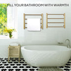 XBVV Gold Heated Towel Rack for Bathroom, Wall Mounted Bath Towel Warmer - Image 3