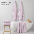 REDKISS 100% Cotton Bath Towels Set of 2, Extra Large Bath Sheets 35 X 70 Inches - Image 2