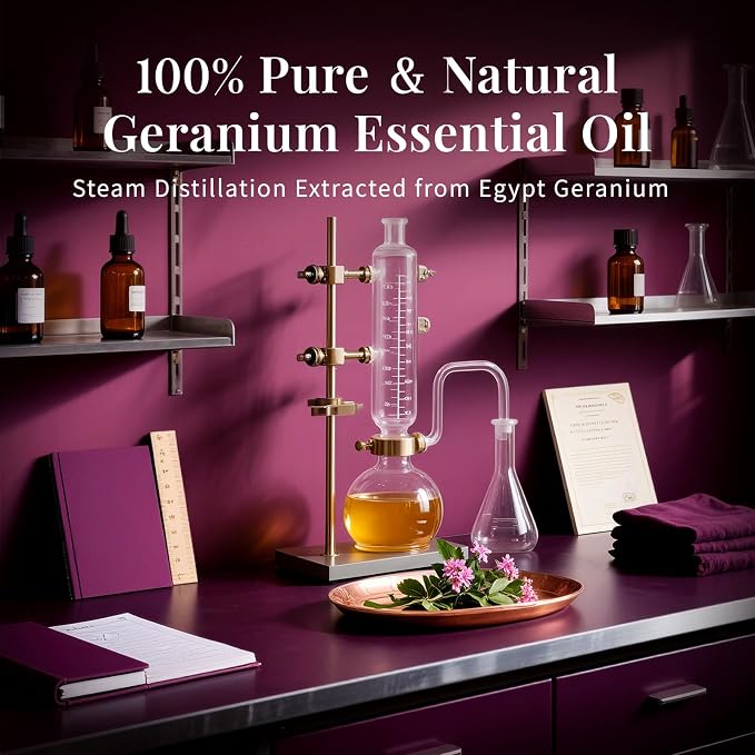 SU JUABA Geranium Essential Oil 4 Oz, 100% Pure & Natural Aromatherapy Oil - Image 5