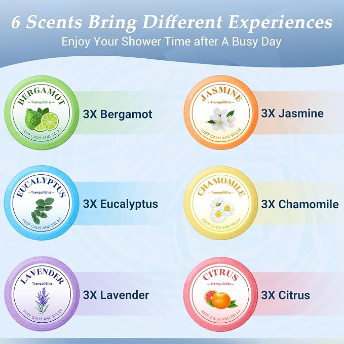 TranquilBliss Shower Steamers, Self Care Relaxation Shower Tablets - Image 2