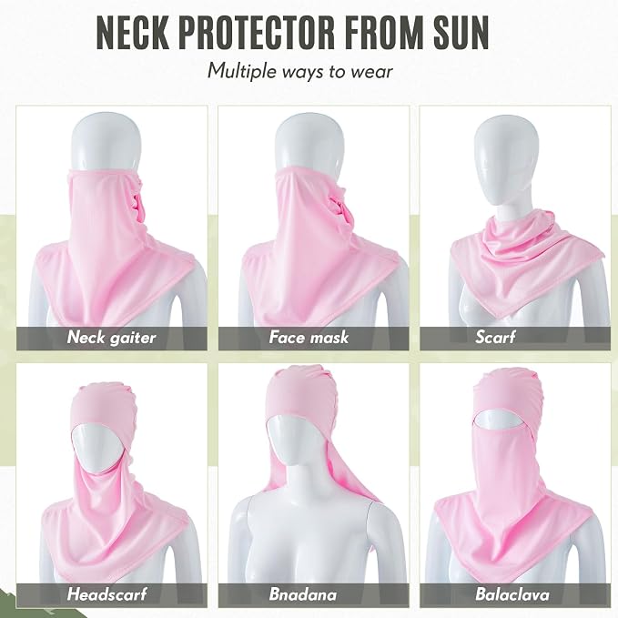 SATINIOR 3 Piece Balaclava Face Cover Sun Protection Neck Cover Summer - Image 6