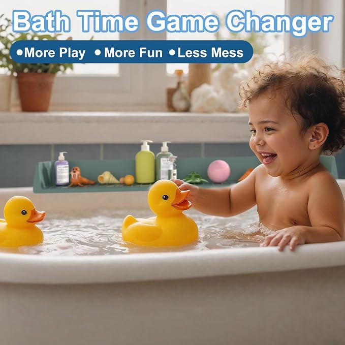 Splash Guard for Bathtub, Silicone Bathtub Water Guard for Tub Kids, Bath Tub - Image 3