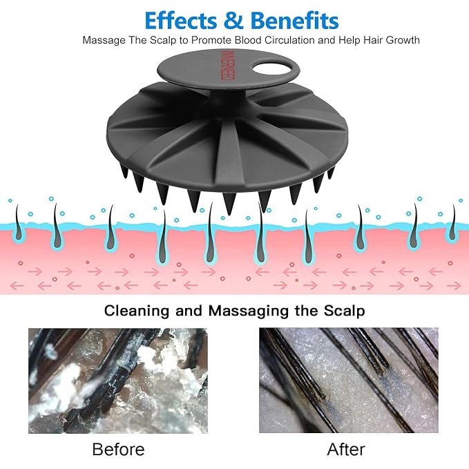 INNERNEED Scalp Massager Shampoo Brush, Wet & Dry Manual Scalp Care Head - Image 5