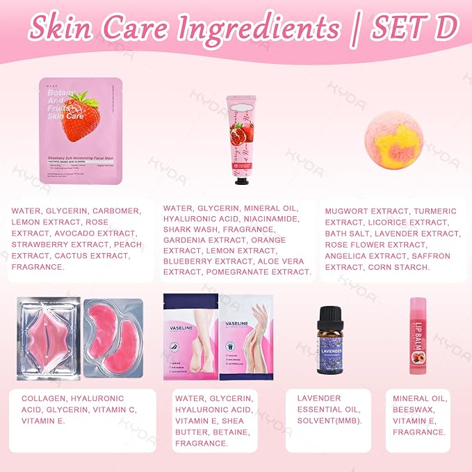 KYDA 78PCS SPA Party Supplies, Face Mask, Hand Cream, Lip Balm, Under Eye - Image 6