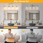 Unicozin 4-Light Bathroom Light Fixtures, Modern Vanity Lights - Image 6