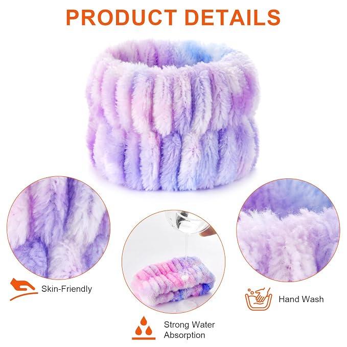 8pcs Wrist Bands for Washing Face Wash Wristbands Wrist Towels Arm Bands for - Image 5