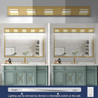 SineRise LED Modern Bathroom Vanity Light Fixtures, Brass Modern Acrylic - Image 6