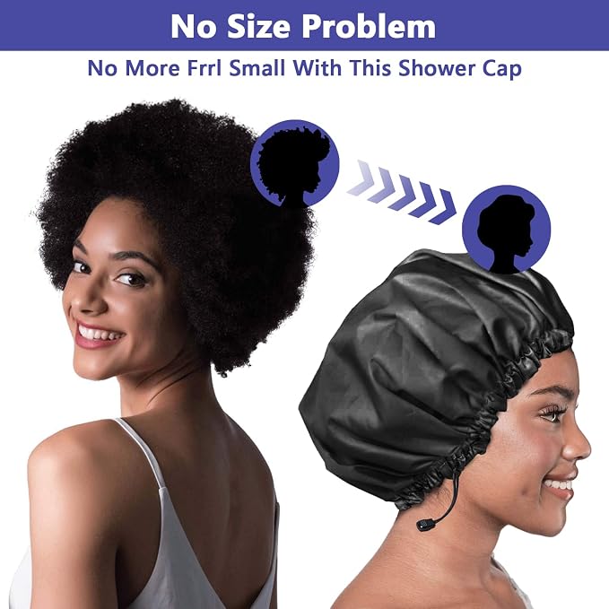 1 PCS Shower Cap, Double Layer & Adjustable Bathing Cap - Image 6
