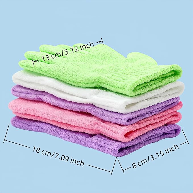 4 Pairs Exfoliating Bath Gloves, Nylon Double Sided Exfoliating Gloves - Image 3