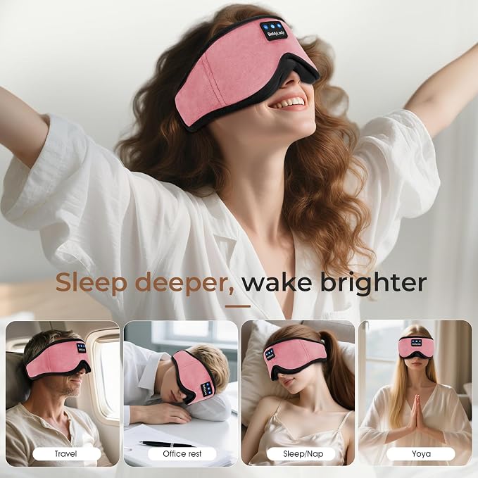Sleep mask Headphones, 100% Blackout 3D Zero Eye Pressure Bluetooth Sleep mask - Image 7