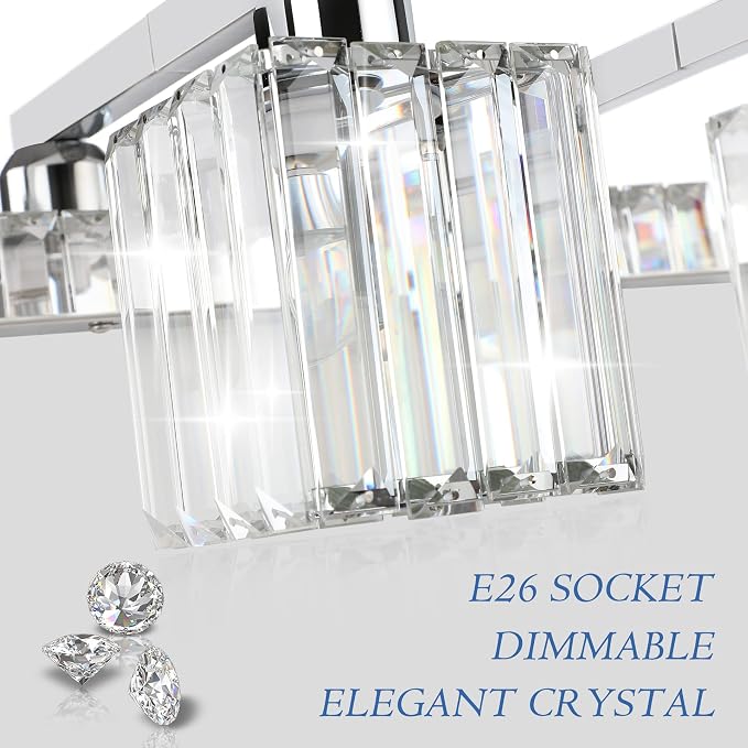 Aipsun Bathroom Vanity Light Fixtures 6 Light Chrome Vanity Light - Image 7