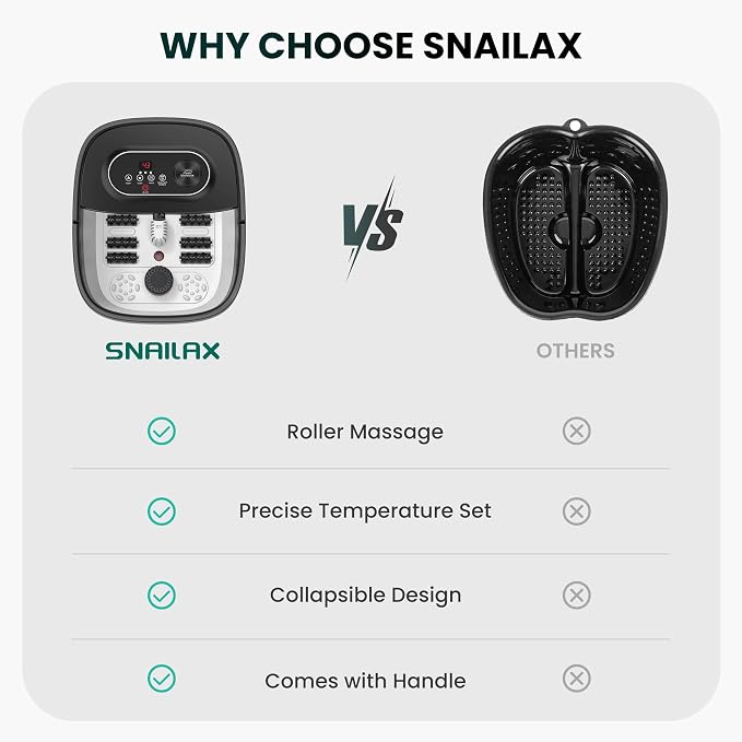 Snailax Foot Spa with Heat, Foot Bath, Collapsible Foot Spa Bath Massager with - Image 8