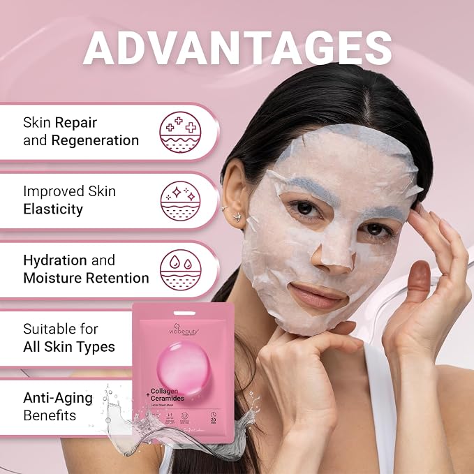 VIABEAUTY 12 Pack of Collagen Face Mask - Image 3
