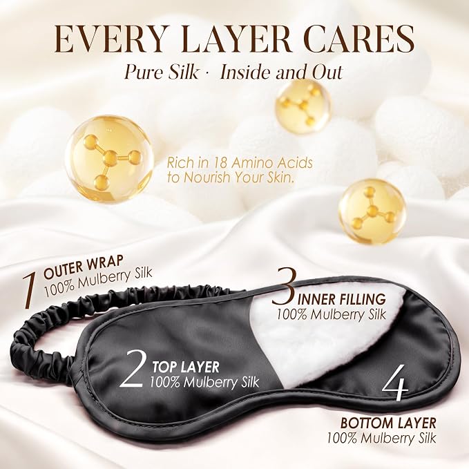 LULUSILK Mulberry Silk Sleep Eye Mask Blindfold - Image 3