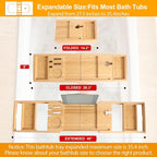 Banlilu Premium Natural Bamboo Expandable Bathtub Tray Caddy, Luxury Spa-Like - Image 4