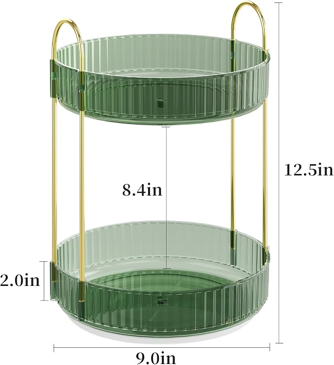 Rotating Makeup Organizer Countertop, Skincare Organizers, Spinning Perfume - Image 2