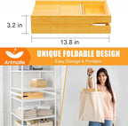 Artmalle Foldable Bathtub Tray for Tub, Bamboo Bathtub Caddy Tray Table - Image 4