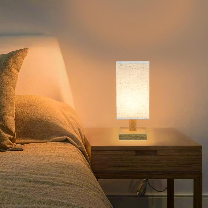 SEENSINY Small Bedside Table Lamps Set of 2, Minimalist Nightstand Lamp Set of 2 - Image 3