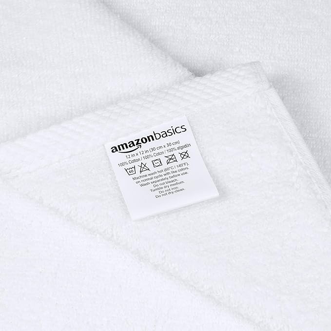 Amazon Basics Cotton Washcloths, Lightweight Quick-Dry, Absorbent Face and Body - Image 6